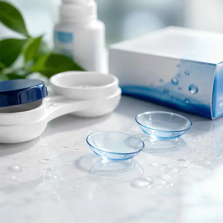 Kontaktné šošovky na prste